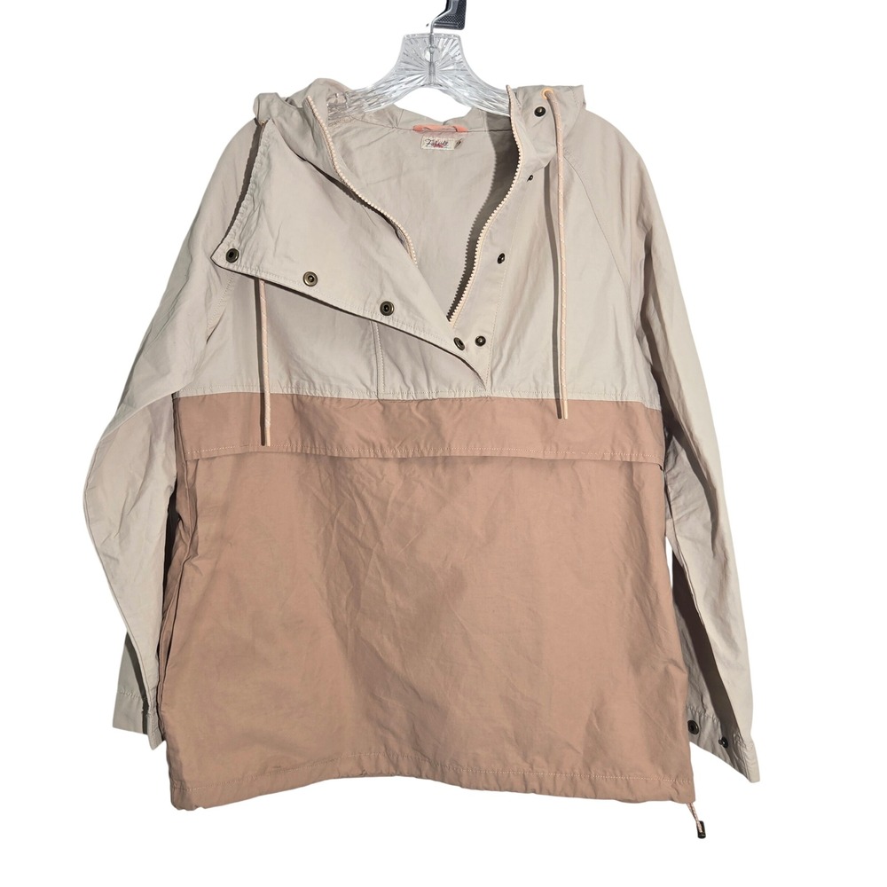 Faherty Sz S Day Trek Anorak Womens Colorblock Lightweight Pullover Jacket Tan‎